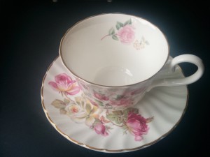rose teacup and saucer